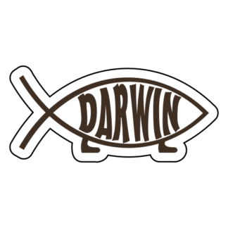 Darwin Fish Sticker (Brown)